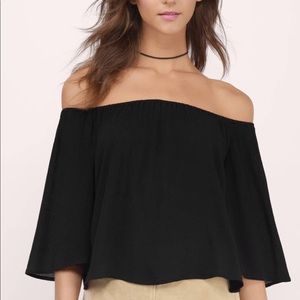 Tobi Off the Shoulders Black Blouse